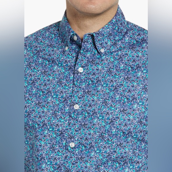 BONOBOS Slim Fit Short Sleeve Button-Up Shirt Size Large - Picture 4 of 6